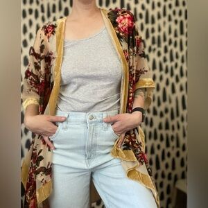 Burnout Velvet Kimono